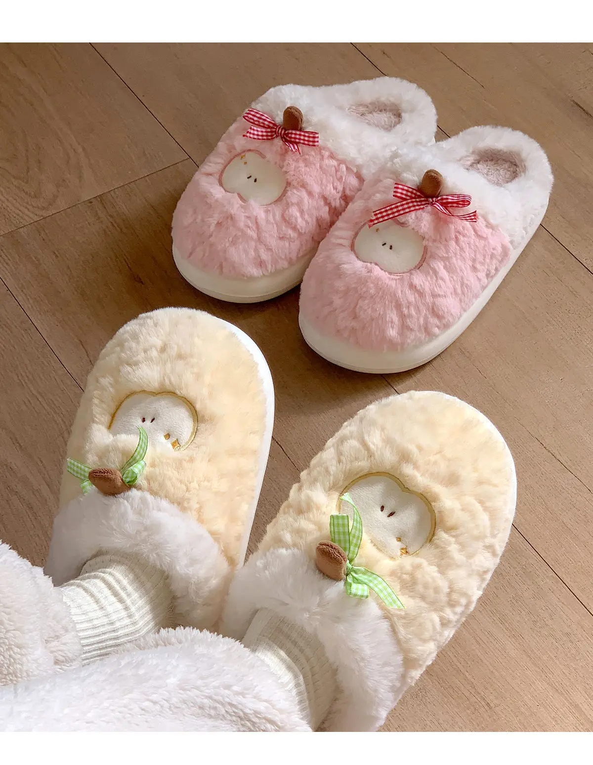 Cute Plush Cotton Slippers for Women Winter — feature 16