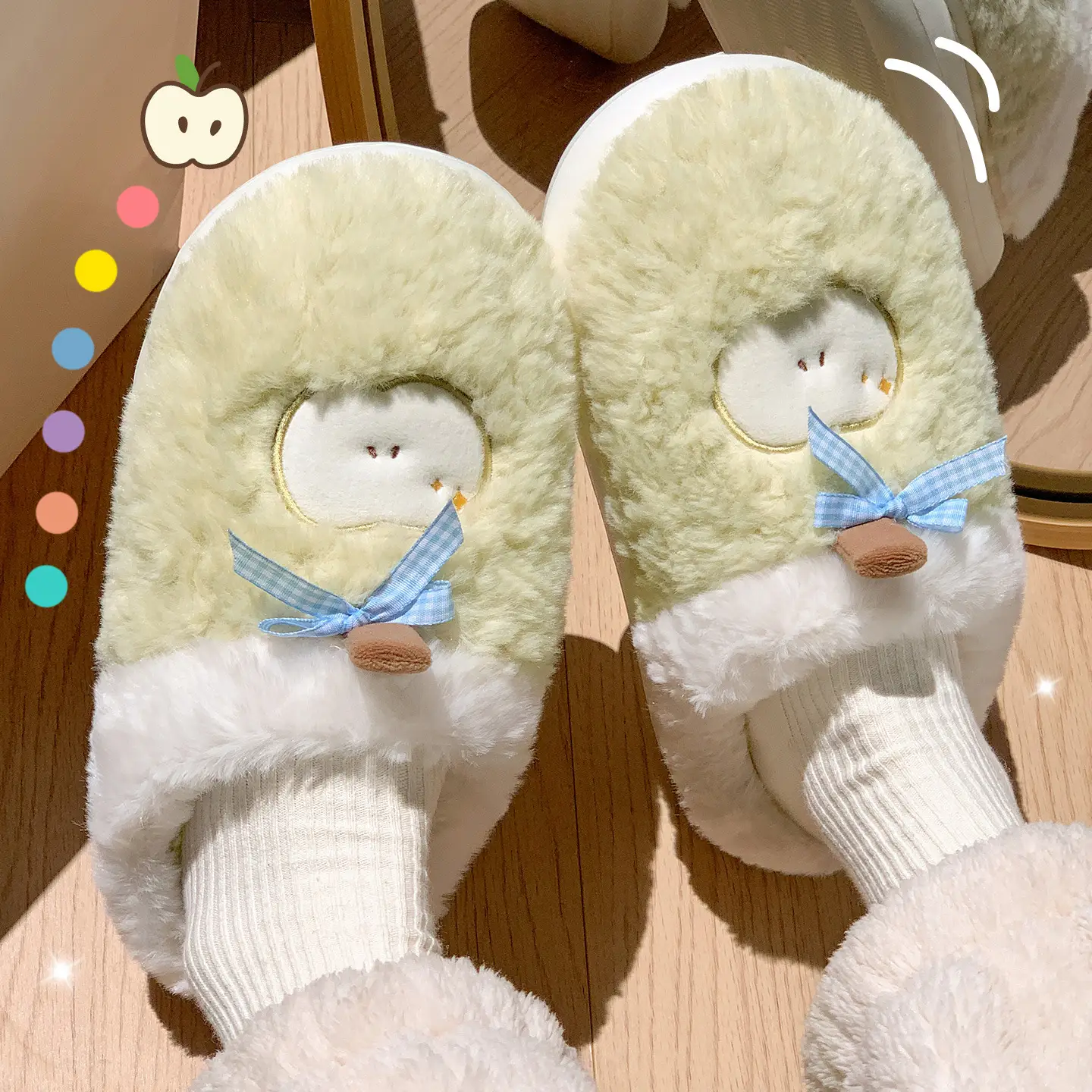 Cute Plush Cotton Slippers for Women Winter - Image 5