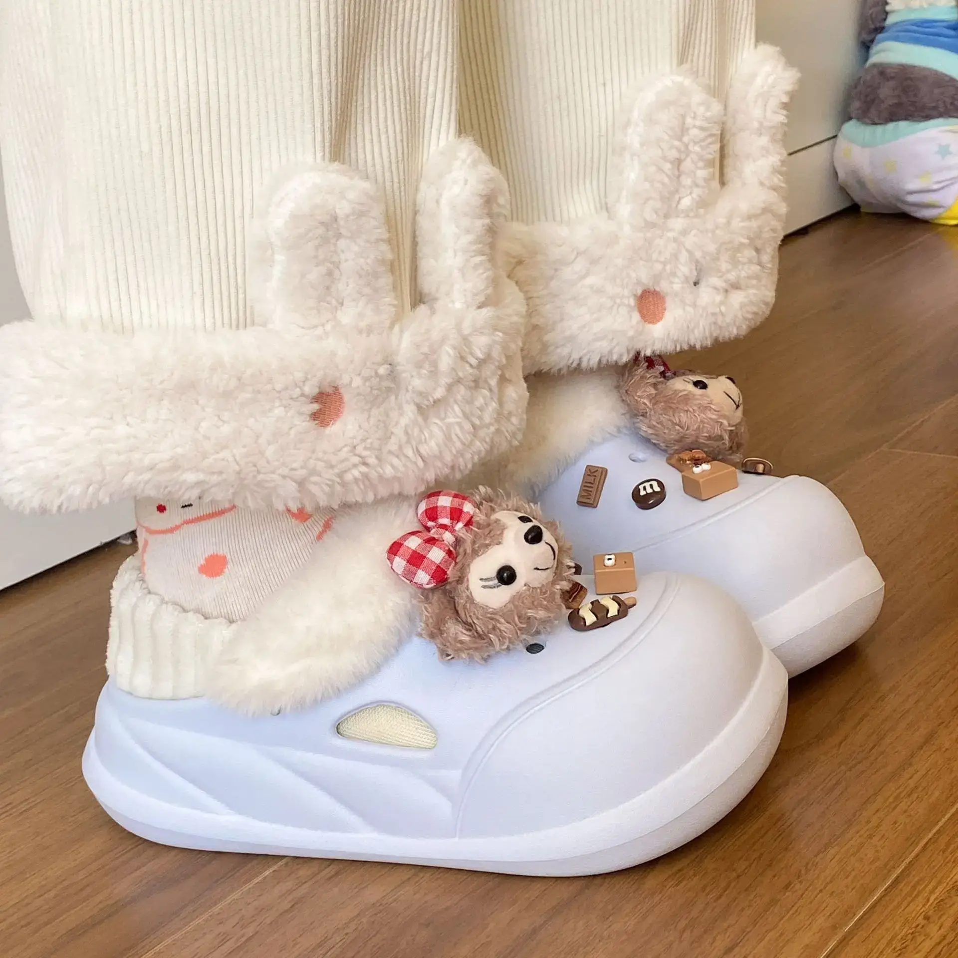 Duffy Bear Cotton Winter Slippers Women Warm Non-Slip - Image 5