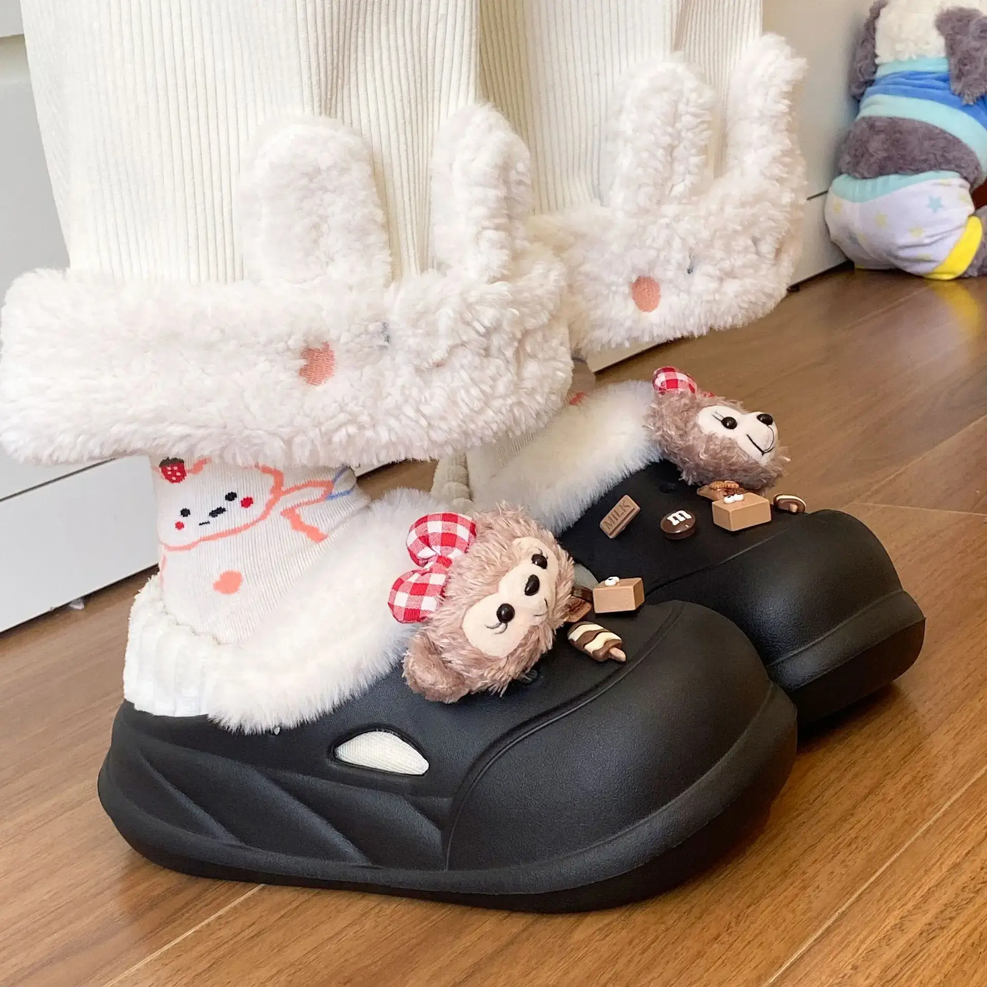 Duffy Bear Cotton Winter Slippers Women Warm Non-Slip - Image 6