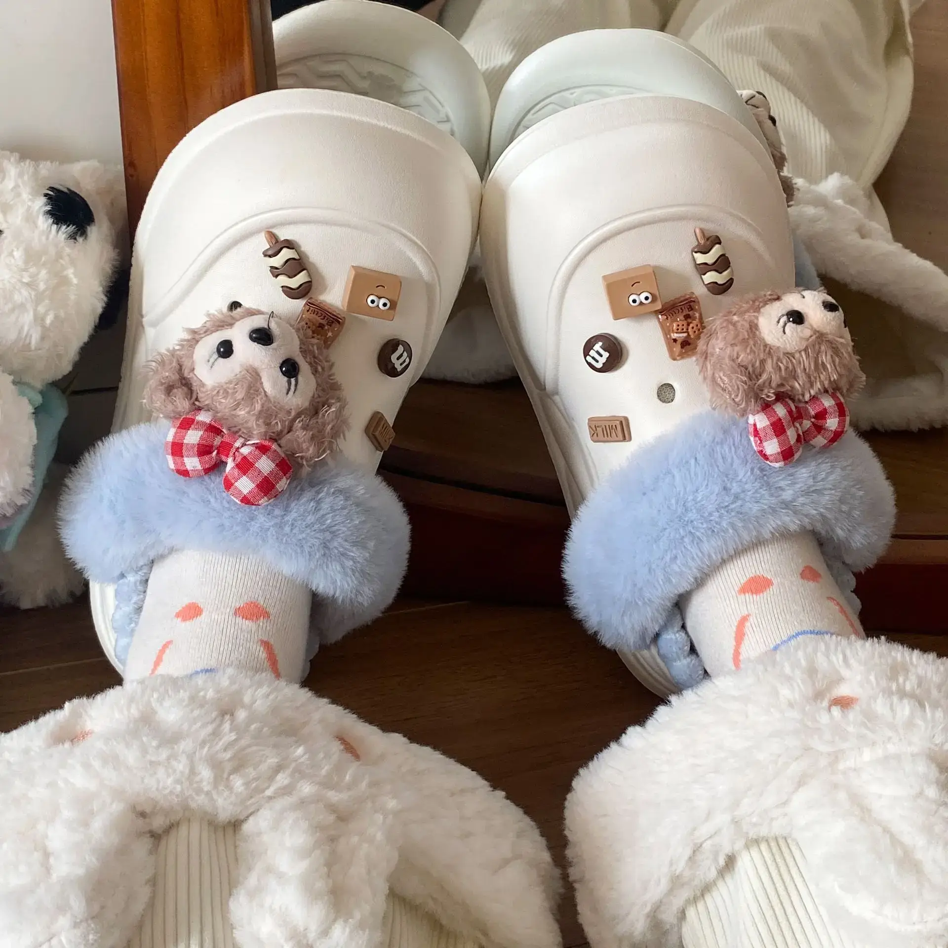 Duffy Bear Cotton Winter Slippers Women Warm Non-Slip - Image 8