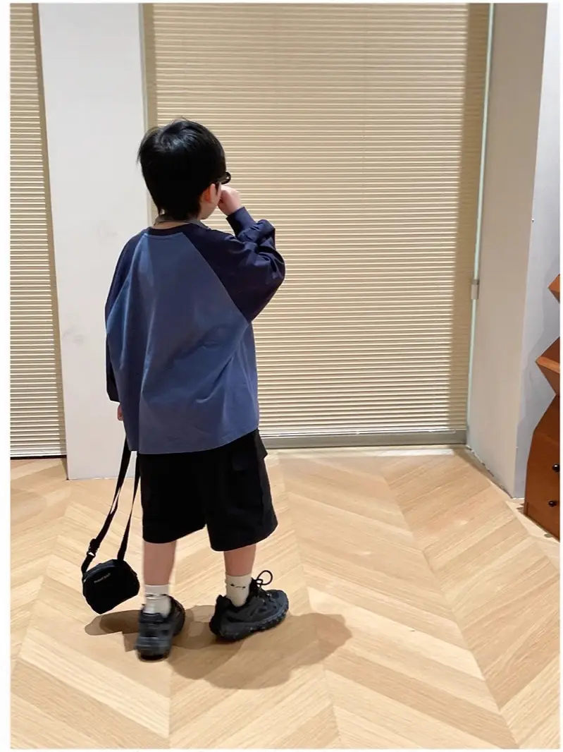 Children's Blue Pure Cotton Long Sleeve T-Shirt
