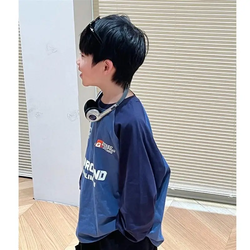 Children's Blue Pure Cotton Long Sleeve T-Shirt — feature 2
