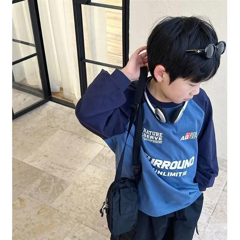 Children's Blue Pure Cotton Long Sleeve T-Shirt — feature 4