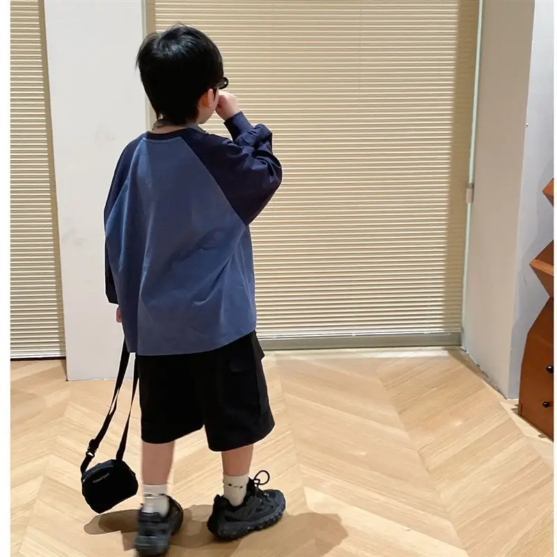 Children's Blue Pure Cotton Long Sleeve T-Shirt — feature 5