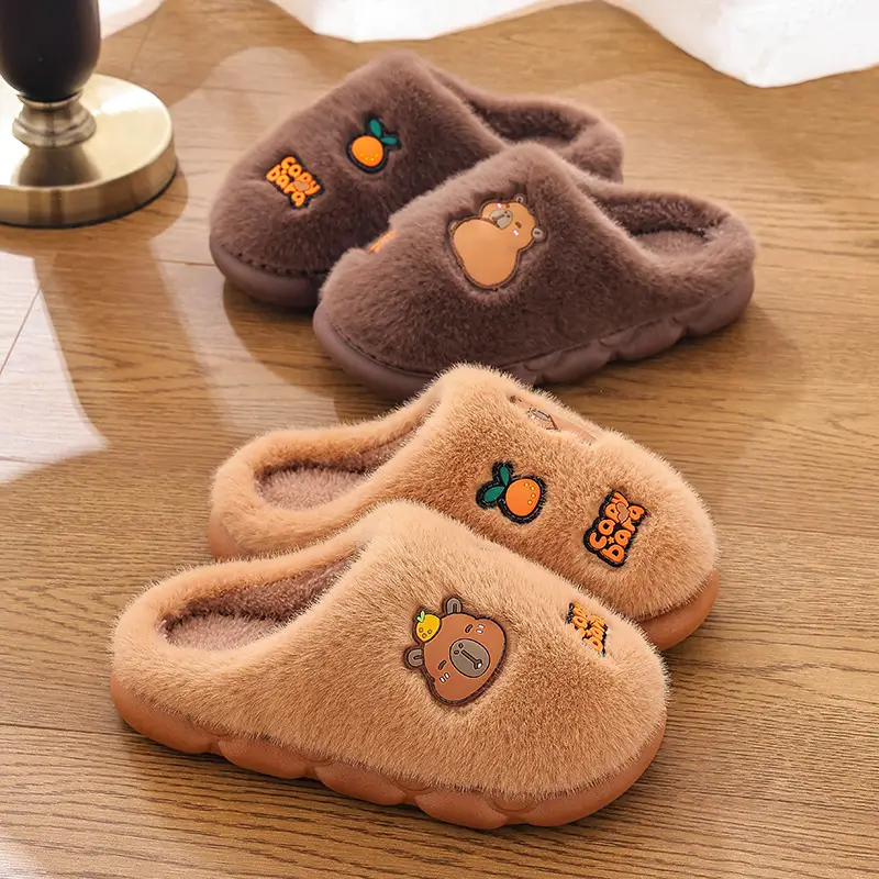 2025 Winter Warm Cotton Slippers for Men Brown - Image 9