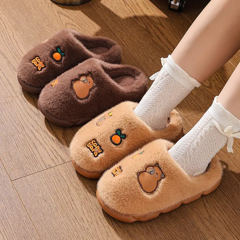 2025 Winter Warm Cotton Slippers for Men Brown - Image 11