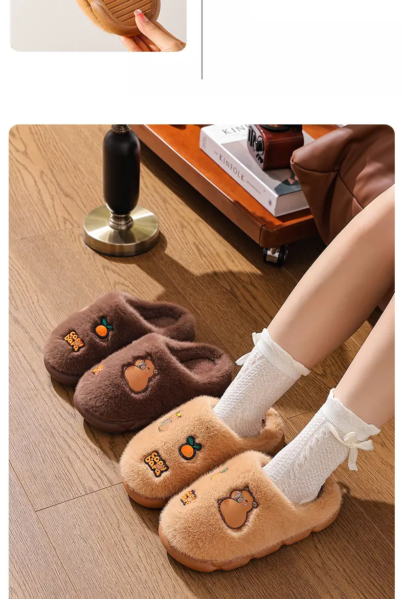 2025 Winter Warm Cotton Slippers for Men Brown — feature 14