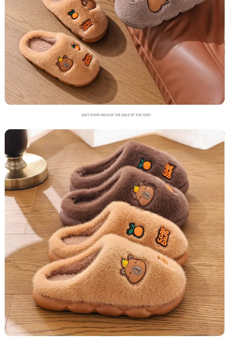 2025 Winter Warm Cotton Slippers for Men Brown — feature 17