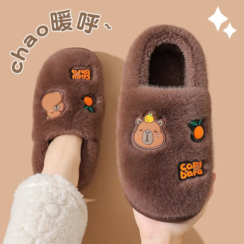 2025 Winter Warm Cotton Slippers for Men Brown - Image 5