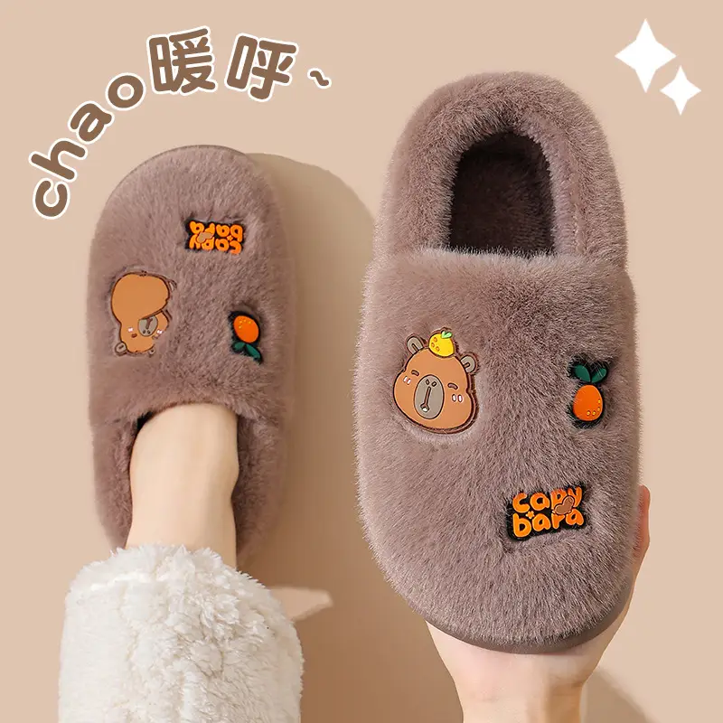 2025 Winter Warm Cotton Slippers for Men Brown - Image 6