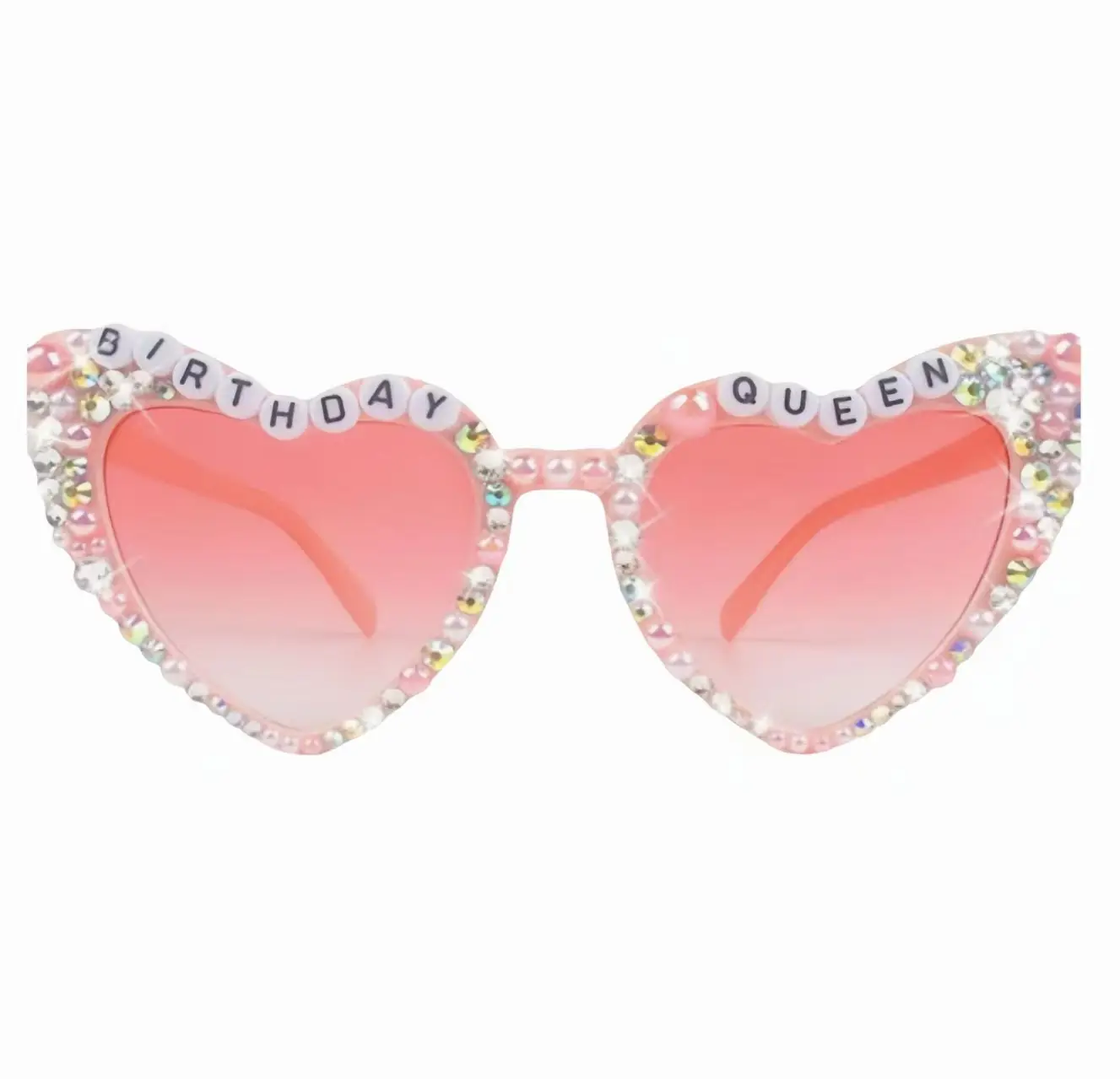 Women's Heart-Shaped Birthday Sunglasses with Pearl Beads — feature 5