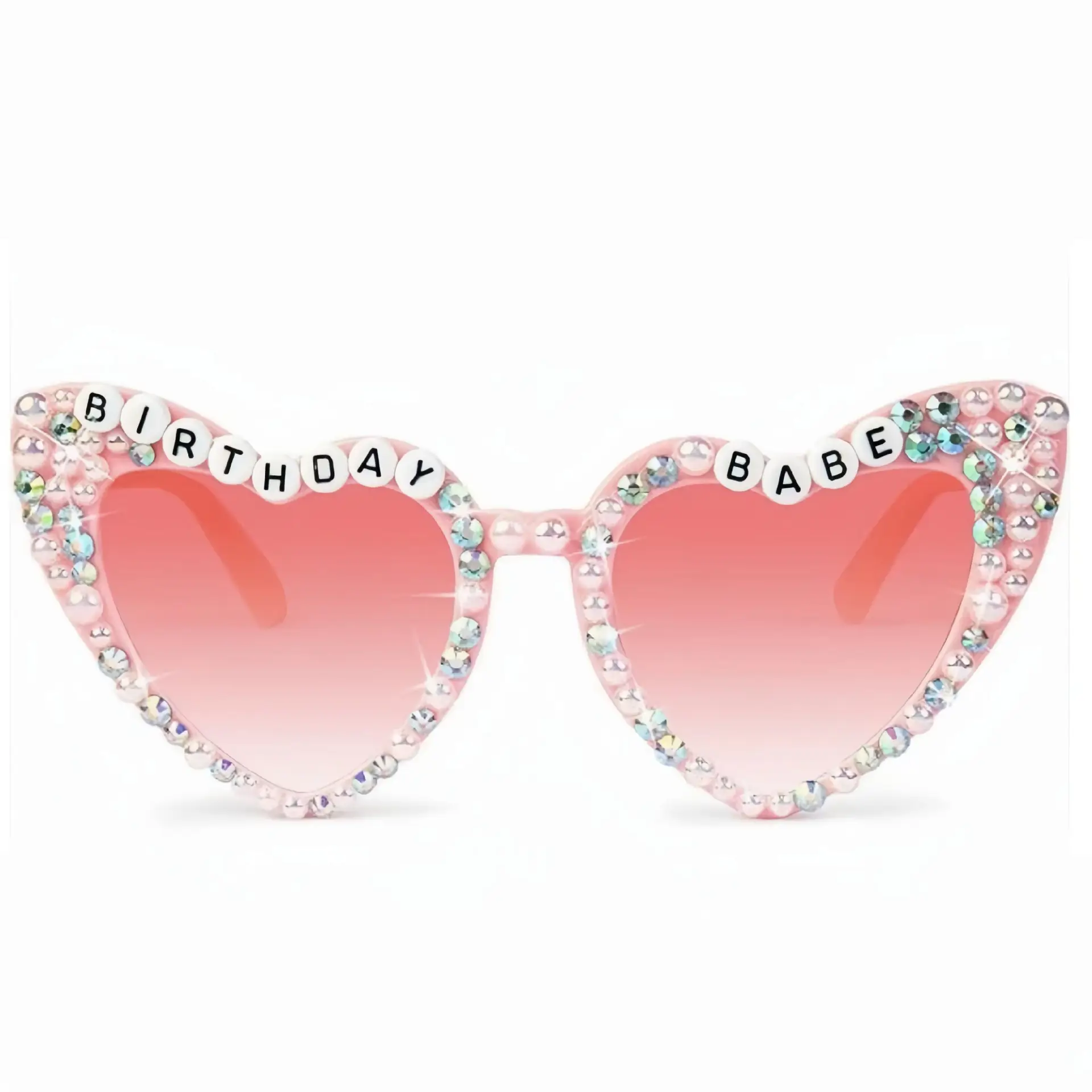 Women's Heart-Shaped Birthday Sunglasses with Pearl Beads - Image 8
