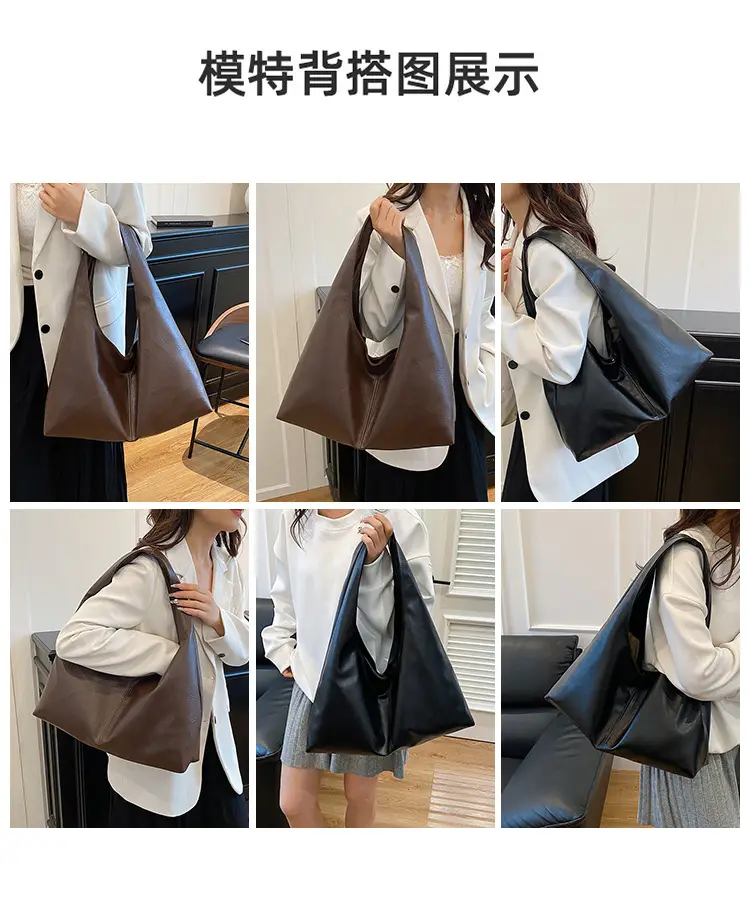 Brown Leather Shoulder Bag Large Capacity Women Autumn 2025 — feature 10