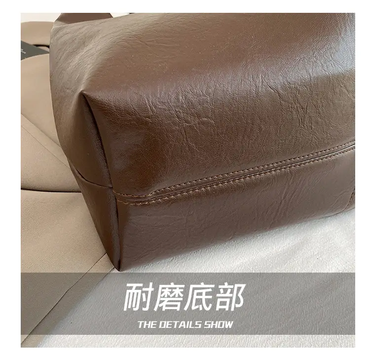 Brown Leather Shoulder Bag Large Capacity Women Autumn 2025 — feature 8