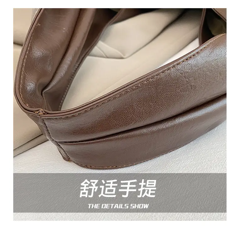 Brown Leather Shoulder Bag Large Capacity Women Autumn 2025 — feature 9