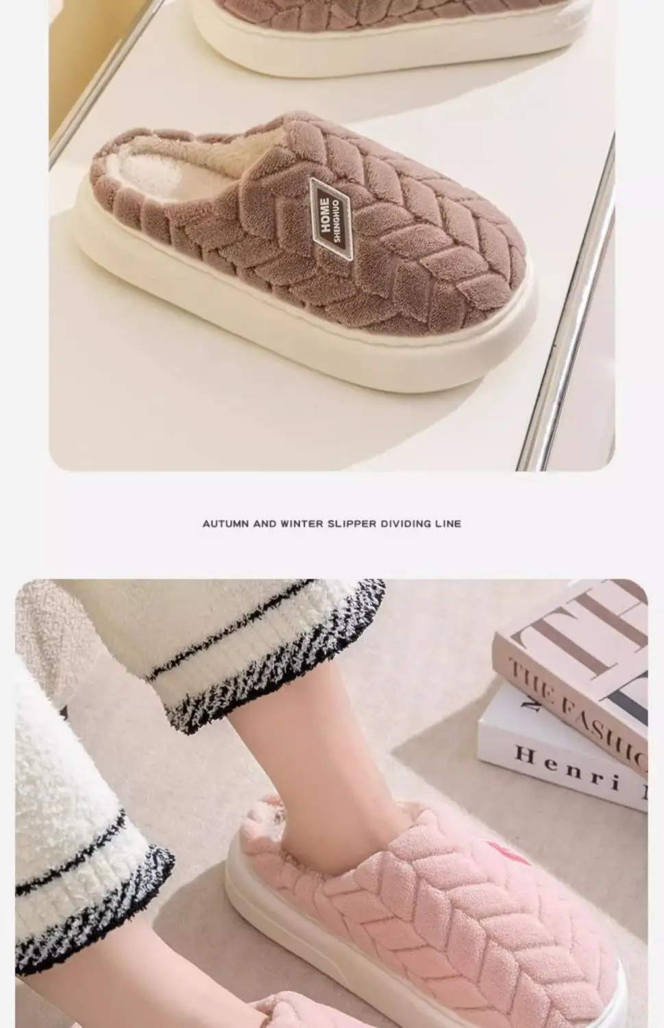 Stuffed Warm Cotton Slippers for Men 2025 New Autumn and Winter Indoor Home Non-Slip Thick-Soled Cotton Slippers for Women — feature 13