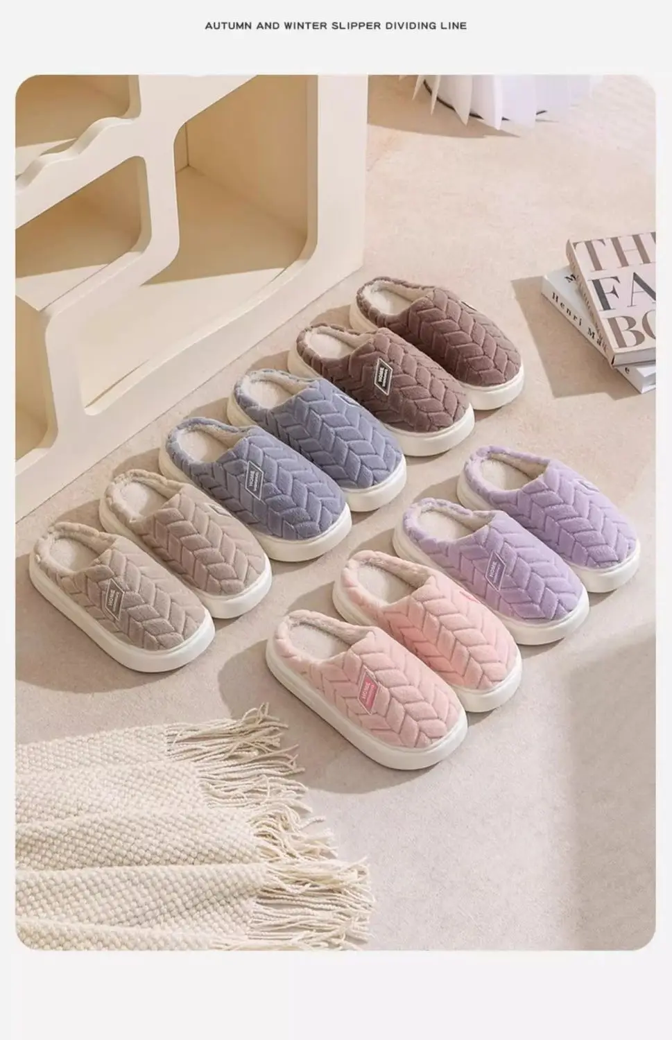 Stuffed Warm Cotton Slippers for Men 2025 New Autumn and Winter Indoor Home Non-Slip Thick-Soled Cotton Slippers for Women — feature 15