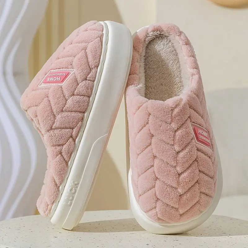 Stuffed Warm Cotton Slippers for Men 2025 New Autumn and Winter Indoor Home Non-Slip Thick-Soled Cotton Slippers for Women