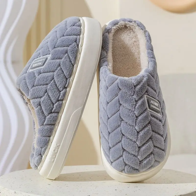 Stuffed Warm Cotton Slippers for Men 2025 New Autumn and Winter Indoor Home Non-Slip Thick-Soled Cotton Slippers for Women