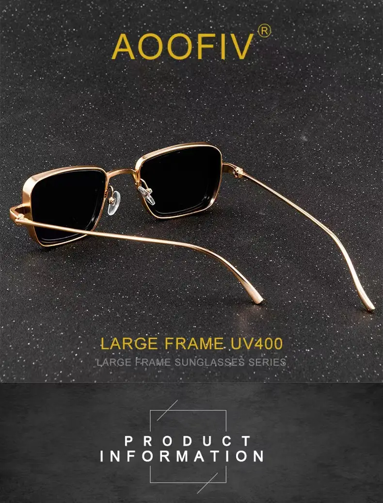 2025 Square Frame Metal Sunglasses Blue Mirror β feature 1