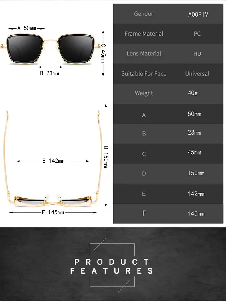 2025 Square Frame Metal Sunglasses Blue Mirror β feature 2