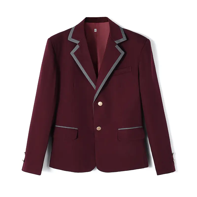 Dark Blue Men's Jacket with White Trim