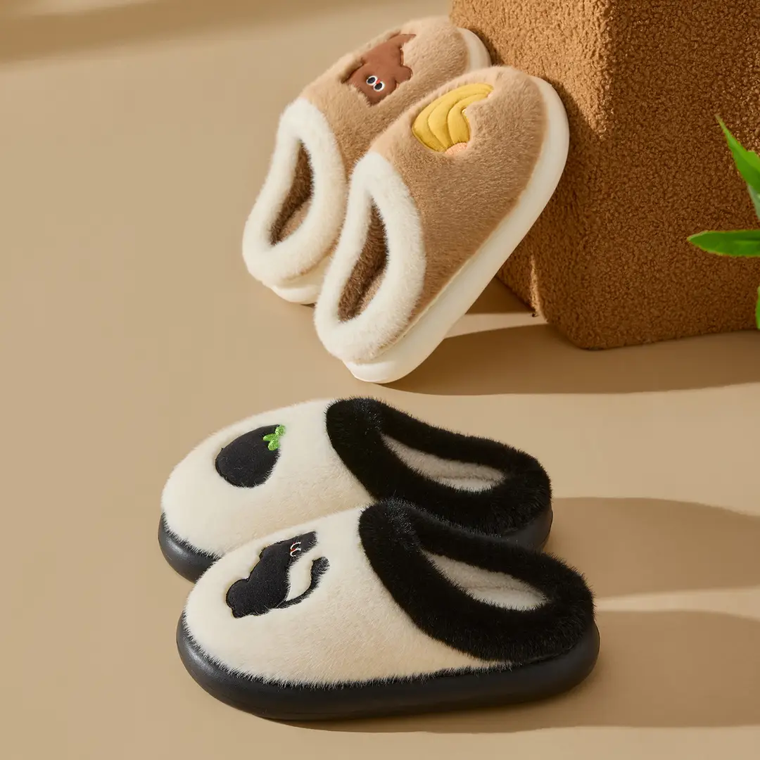 Cute Cartoon Cotton Slippers for Women 2025 Winter New Indoor Home Fleece-Lined Warm Plush Slippers - Image 15