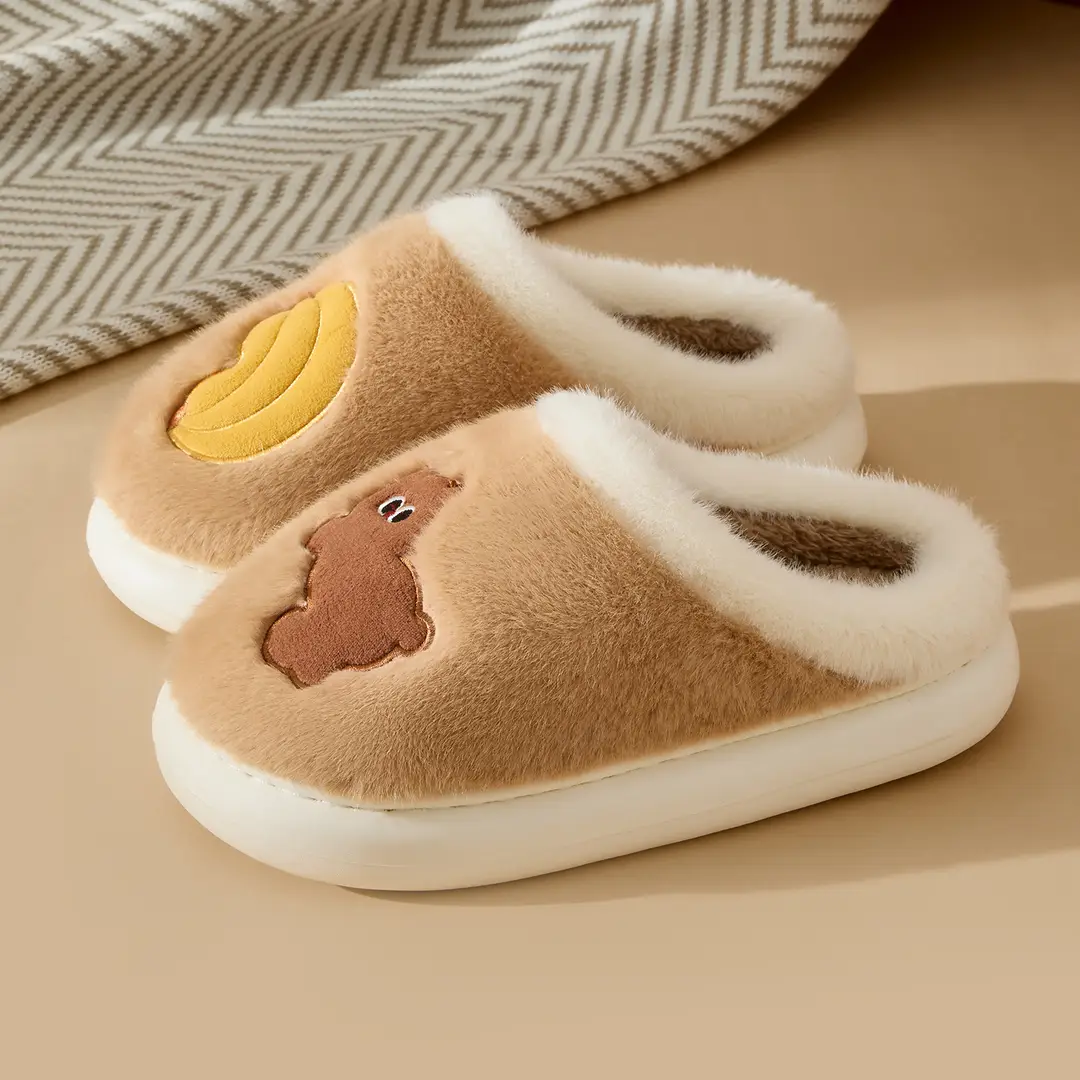 Cute Cartoon Cotton Slippers for Women 2025 Winter New Indoor Home Fleece-Lined Warm Plush Slippers - Image 17