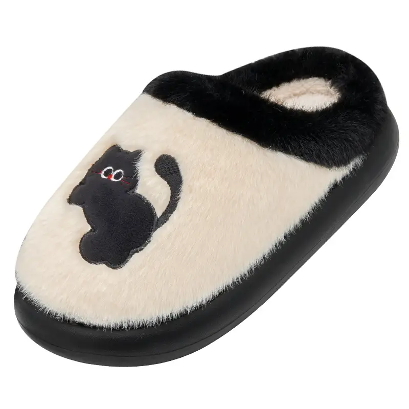 Cute Cartoon Cotton Slippers for Women 2025 Winter New Indoor Home Fleece-Lined Warm Plush Slippers - Image 18