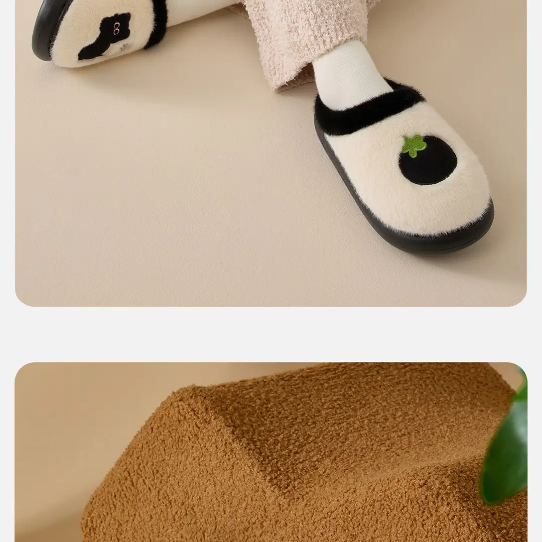 Cute Cartoon Cotton Slippers for Women 2025 Winter New Indoor Home Fleece-Lined Warm Plush Slippers — feature 19