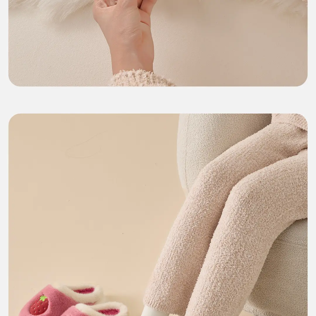 Cute Cartoon Cotton Slippers for Women 2025 Winter New Indoor Home Fleece-Lined Warm Plush Slippers — feature 23