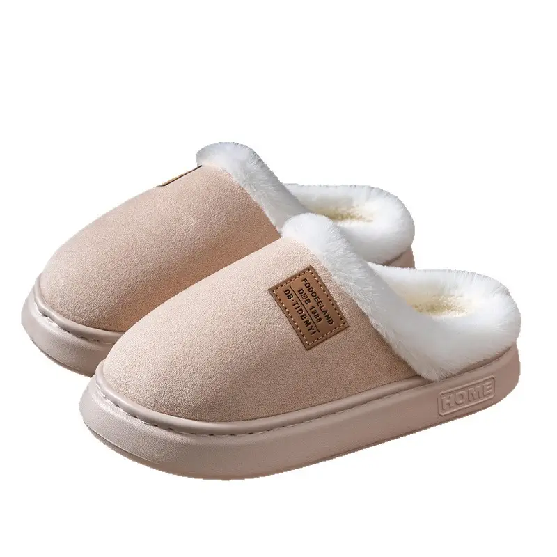 2025 Autumn and Winter New Cotton Slippers for Women Fleece-Lined to Heattech Home Indoor Plush Thick Sole Non-Slip Men's Home - Image 10
