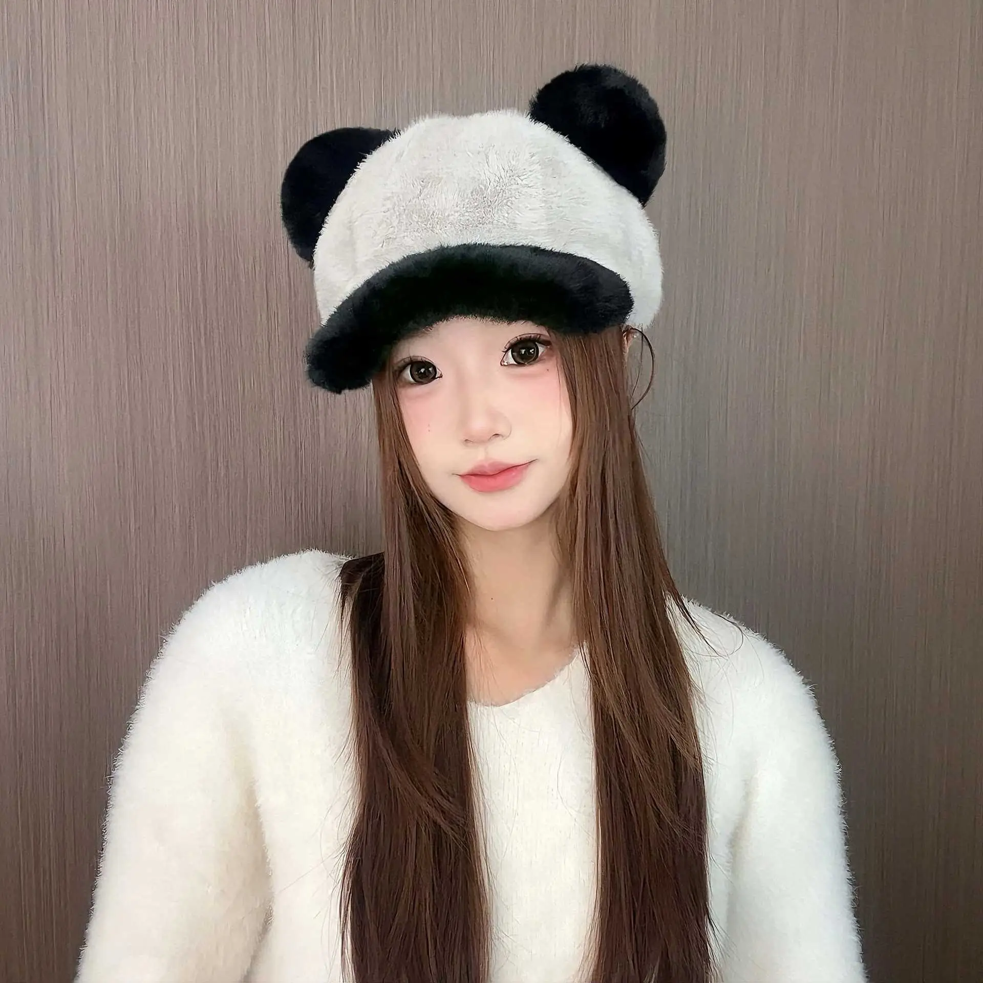 Women Mink Plush Cap Winter Warm Cute Bear Ears — feature 7