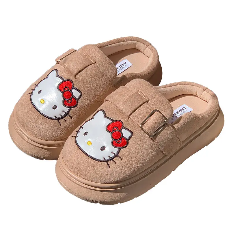 Sanrio Cotton Slippers for Women Spring, Autumn and Winter Home Indoor Home Non-Slip Thick-Soled Warm Couple Confinement Cotton Shoes - Image 8