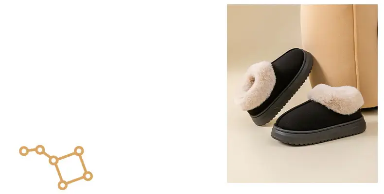 Women Warm Velvet Cotton Snow Slippers Beige — feature 21