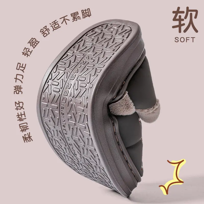 Waterproof Cotton Slippers Men's Winter Indoor Home 2025 New Home Warm Anti-Slip Bag and Elderly Cotton Shoes Women - Image 9