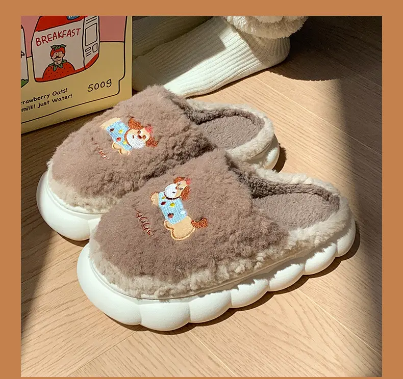 Cross-Border Export Wholesale Tk Amazon Xiyin Temujit Dropshipping Plush Autumn and Winter 2025 Cotton Slippers for Women's Home — feature 14