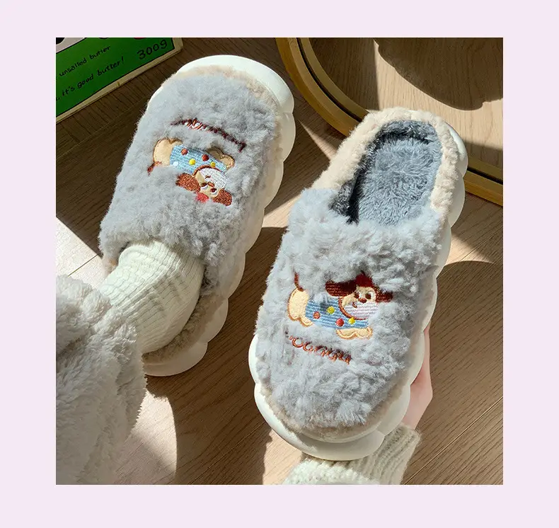 Cross-Border Export Wholesale Tk Amazon Xiyin Temujit Dropshipping Plush Autumn and Winter 2025 Cotton Slippers for Women's Home — feature 19