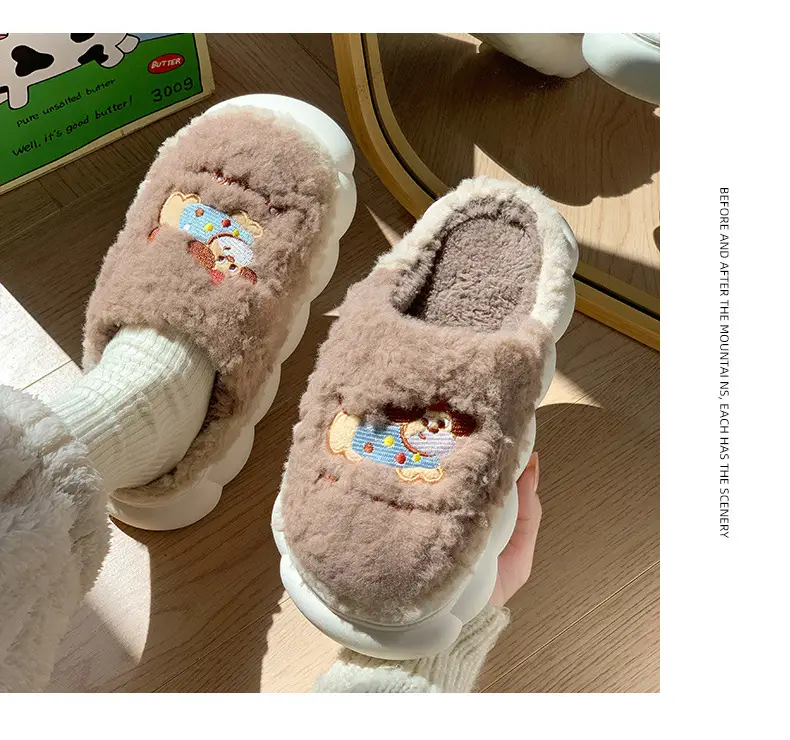 Cross-Border Export Wholesale Tk Amazon Xiyin Temujit Dropshipping Plush Autumn and Winter 2025 Cotton Slippers for Women's Home — feature 21