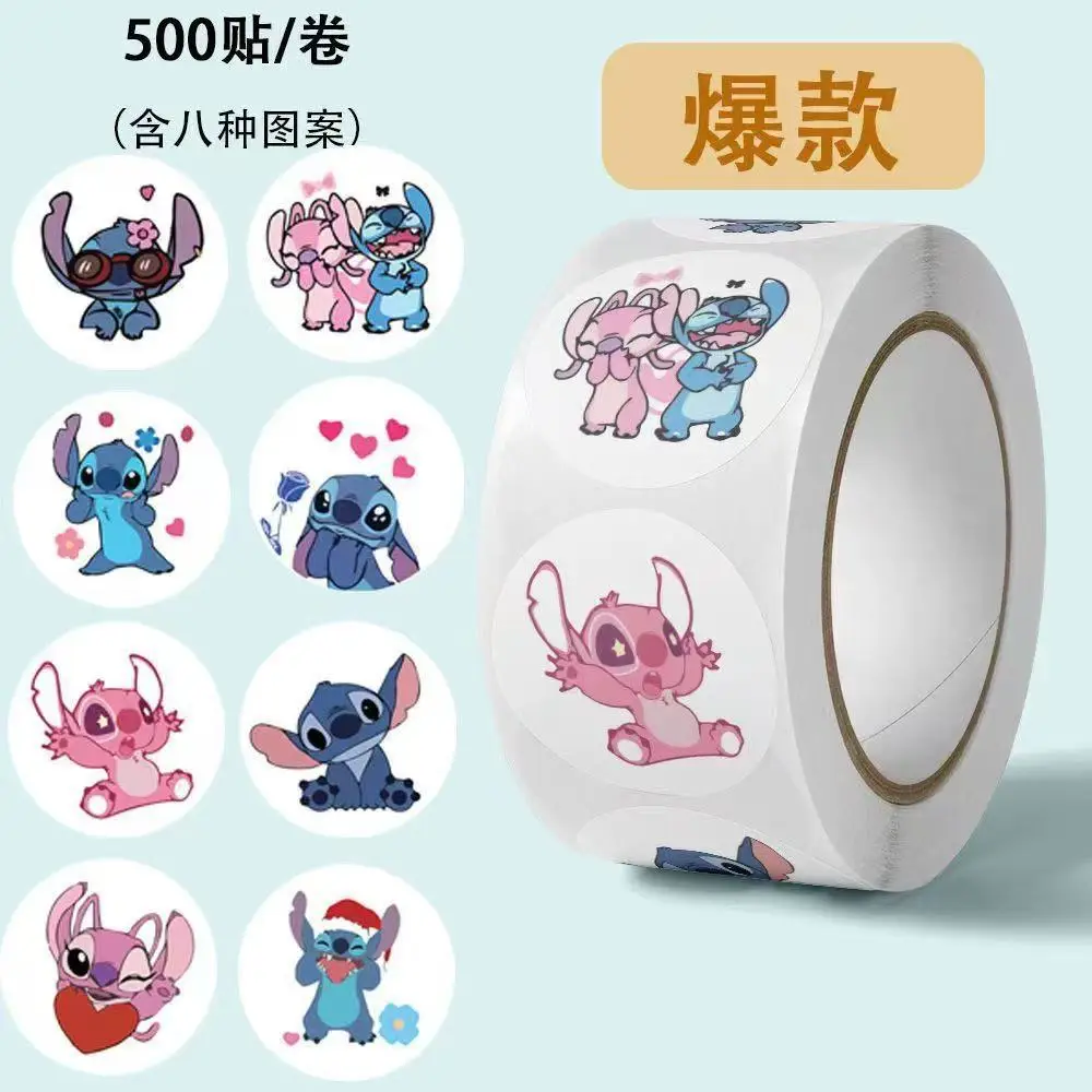 Cute Stitch Roll Sticker Stitch Sticker Notebook Cartoon Handbook Decorative Seal Reward Sticker - Image 4