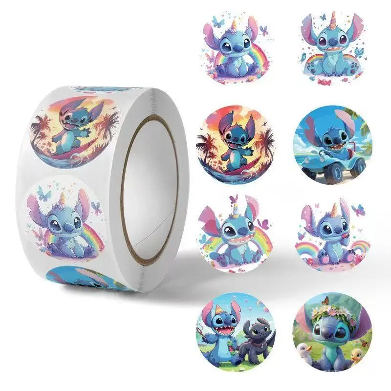 Cute Stitch Roll Sticker Stitch Sticker Notebook Cartoon Handbook Decorative Seal Reward Sticker — feature 6
