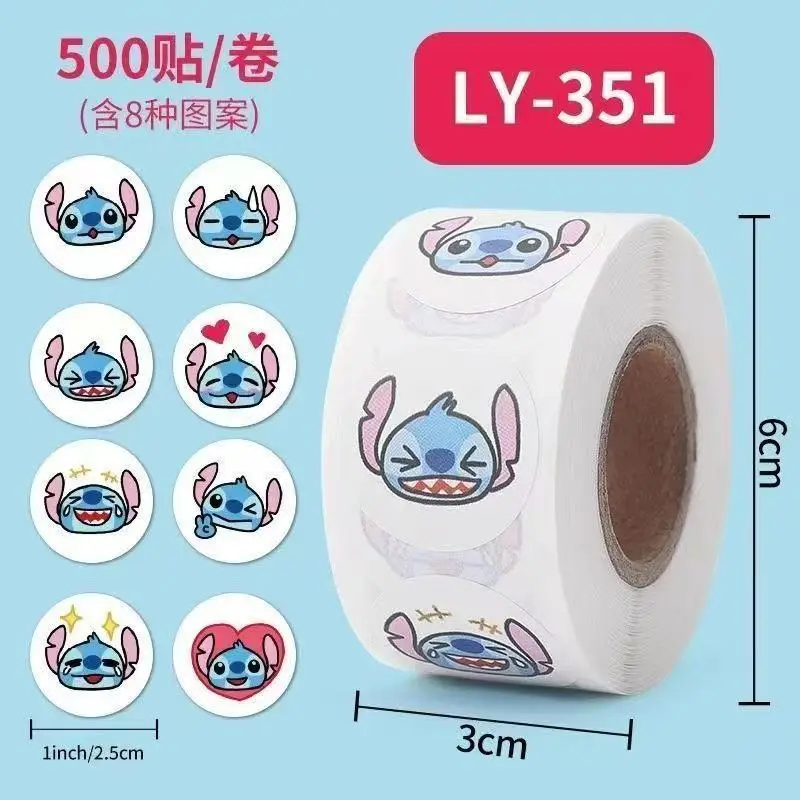 Cute Stitch Roll Sticker Stitch Sticker Notebook Cartoon Handbook Decorative Seal Reward Sticker - Image 3