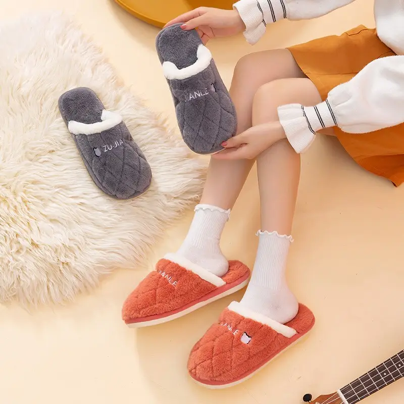 New Cotton Slippers for Women, Non-Slip, Indoor, Home, Couple, Cute Plush, Men's Fashionable Home Use, Autumn and Winter - Image 7