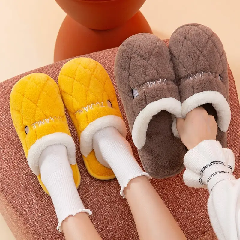 New Cotton Slippers for Women, Non-Slip, Indoor, Home, Couple, Cute Plush, Men's Fashionable Home Use, Autumn and Winter - Image 9