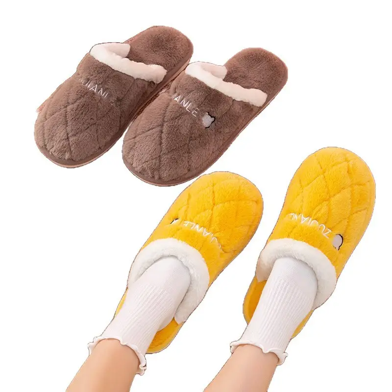 New Cotton Slippers for Women, Non-Slip, Indoor, Home, Couple, Cute Plush, Men's Fashionable Home Use, Autumn and Winter - Image 10