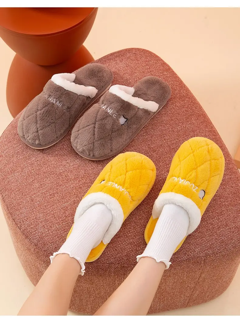 New Cotton Slippers for Women, Non-Slip, Indoor, Home, Couple, Cute Plush, Men's Fashionable Home Use, Autumn and Winter — feature 14