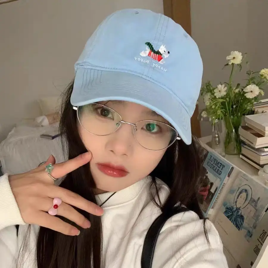 Women Pink Embroidered Baseball Cap with Duckbill Design - Image 8