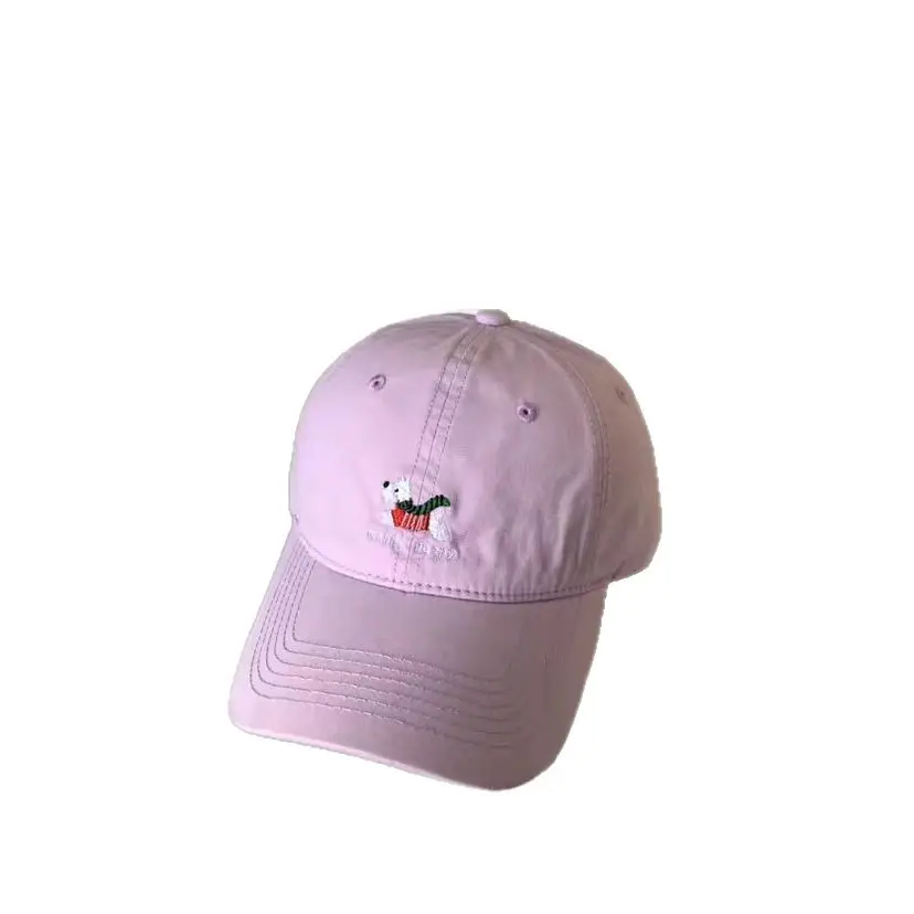 Women Pink Embroidered Baseball Cap with Duckbill Design - Image 11