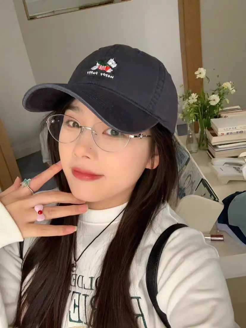 Women Pink Embroidered Baseball Cap with Duckbill Design — feature 10